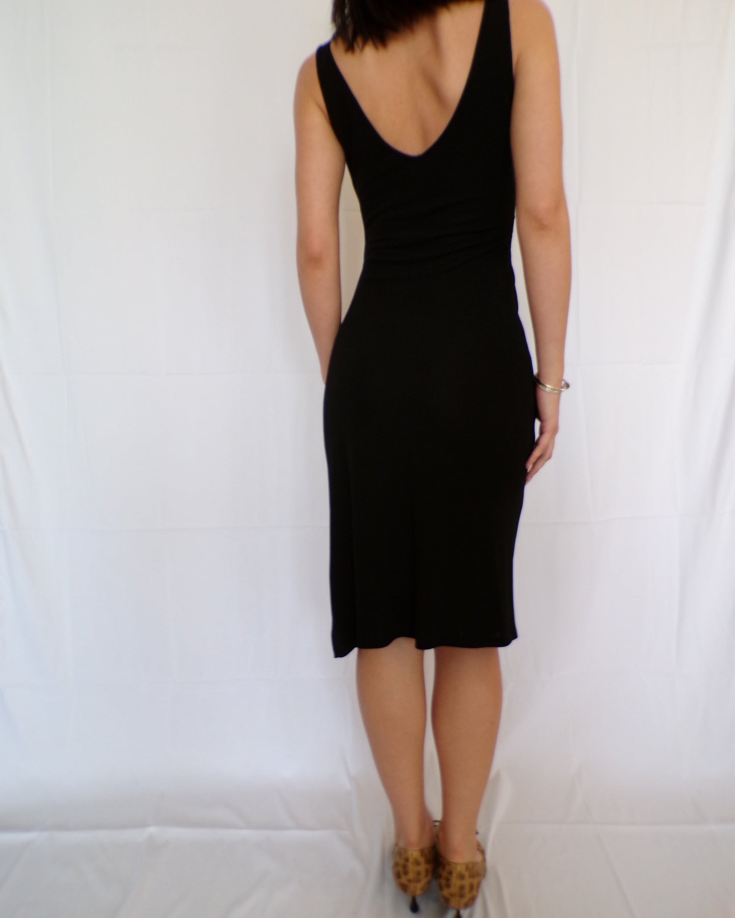 DVF Black Midi Dress