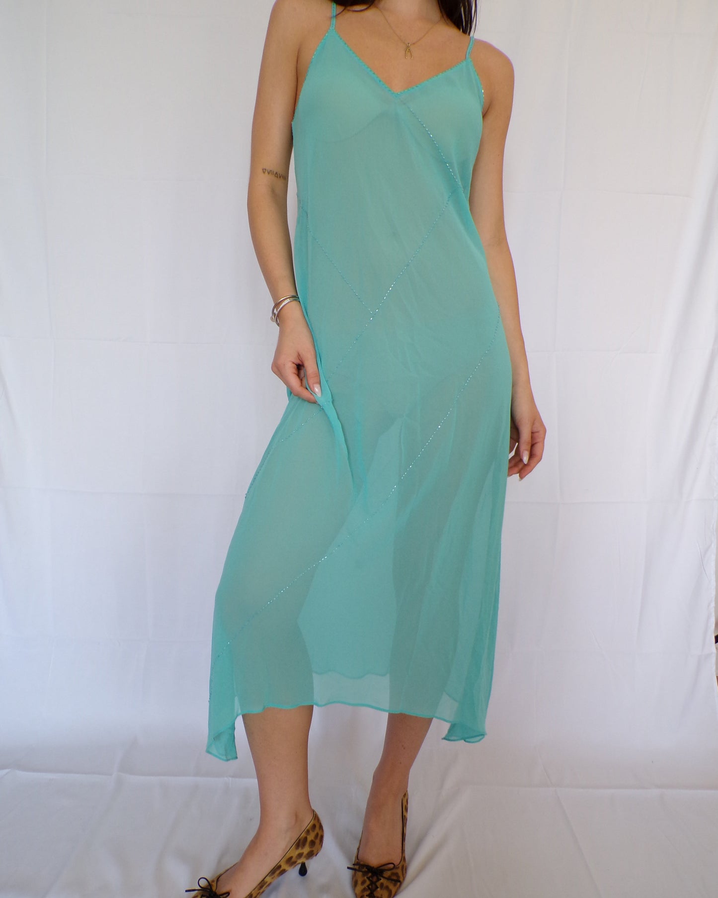 Turquoise Blue Slip Dress