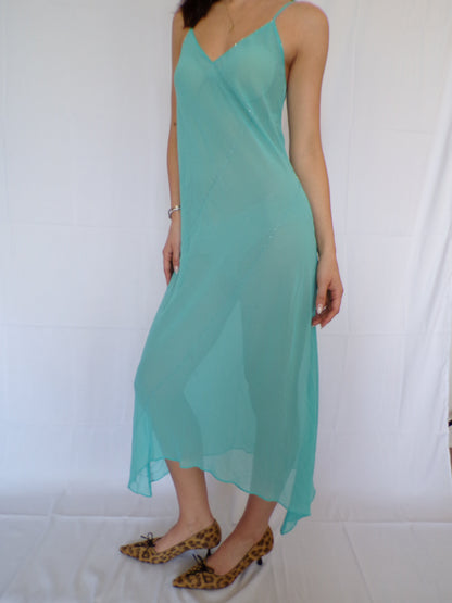 Turquoise Blue Slip Dress
