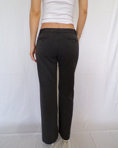 Low Rise Pinstripe Trousers