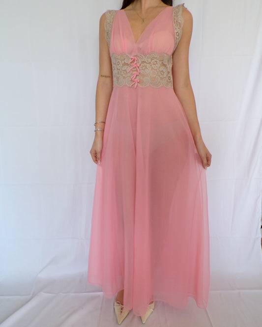 Pink Maxi Slip Dress