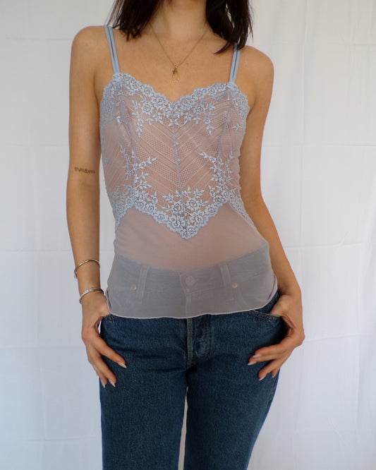 Lavender Lace Slip Tank
