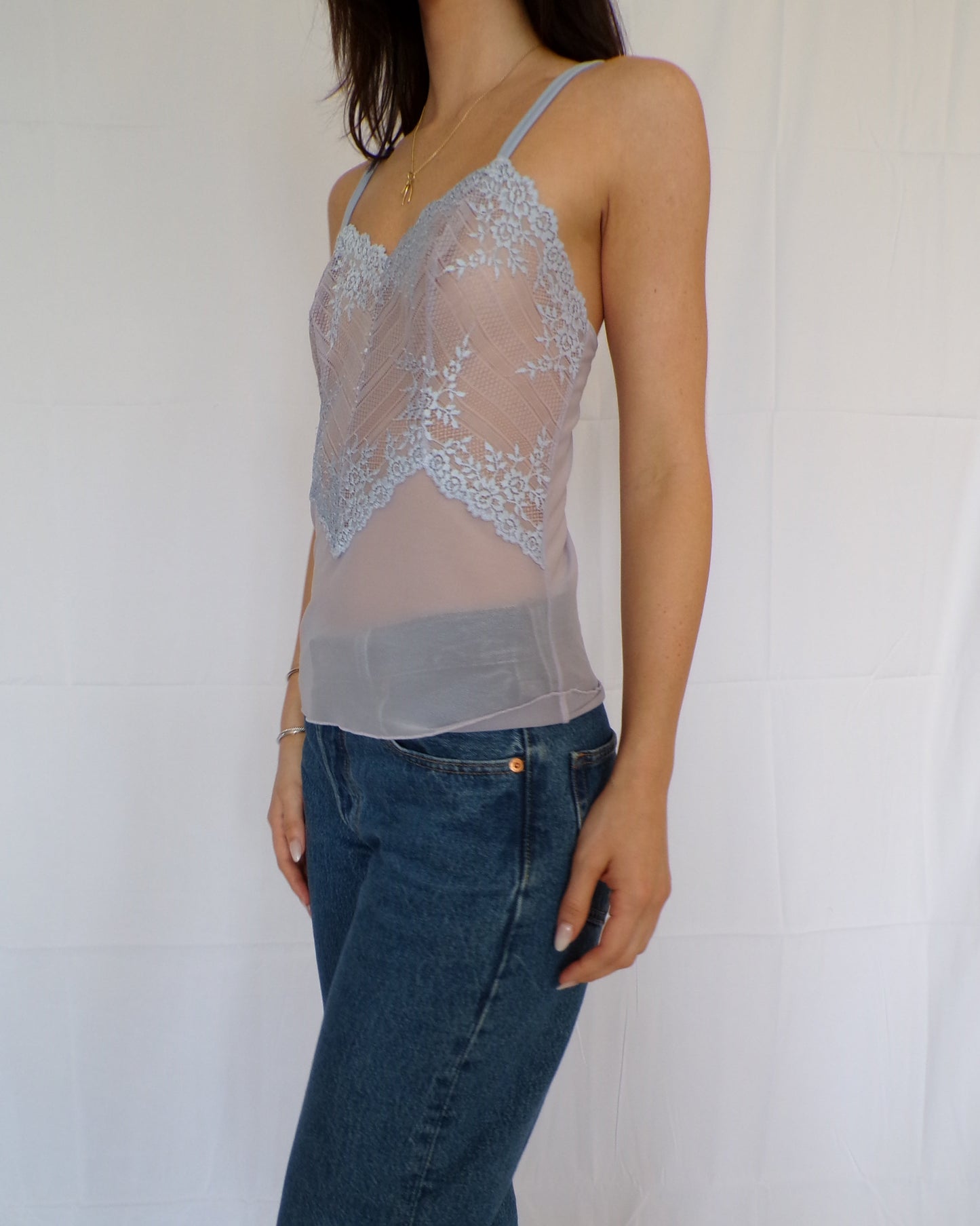 Lavender Lace Slip Tank